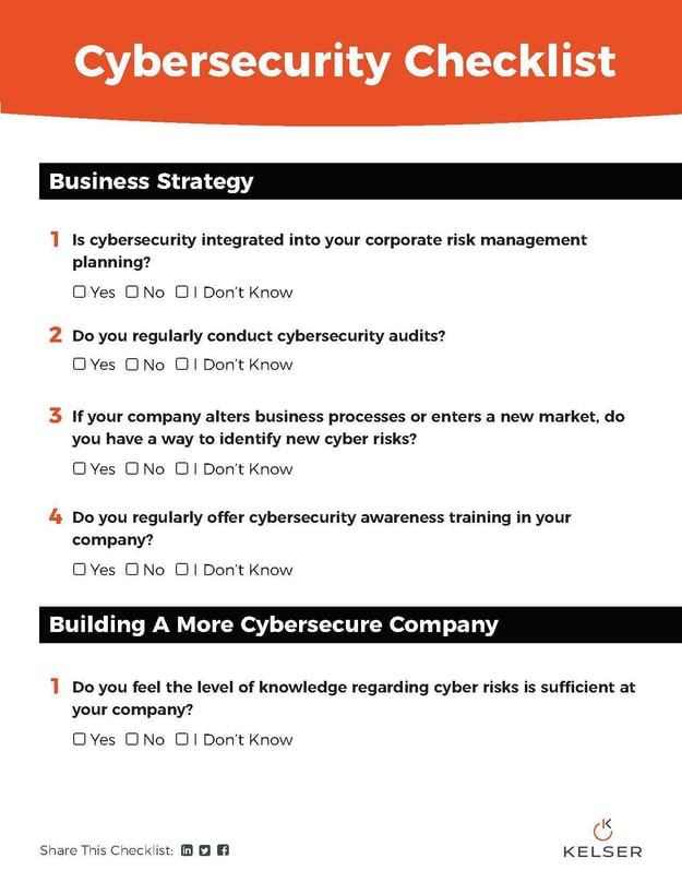 Download the Cybersecurity Checklist