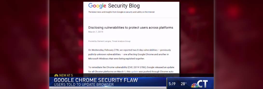 Kelser Talks Google Chrome Vulnerability on NBC Connecticut